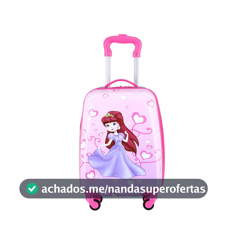 Mala Escolar e de Bordo Infantil 47x29x20cm - Em ABS, Leve e com Rodas 360°