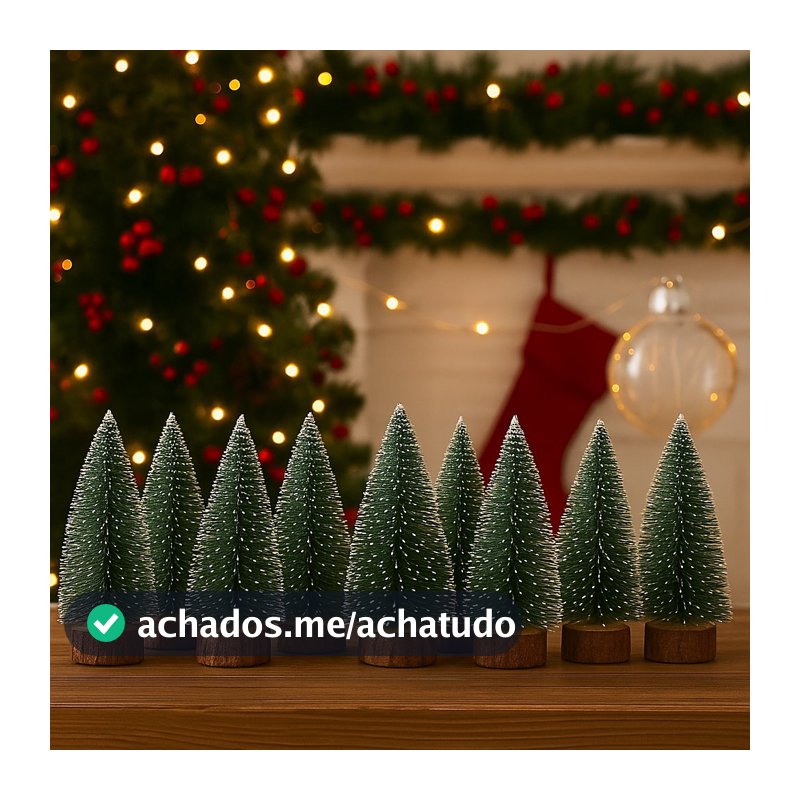 Kit Com 10 Mini Árvore De Natal Pinheiro Enfeite Decoração Casa
