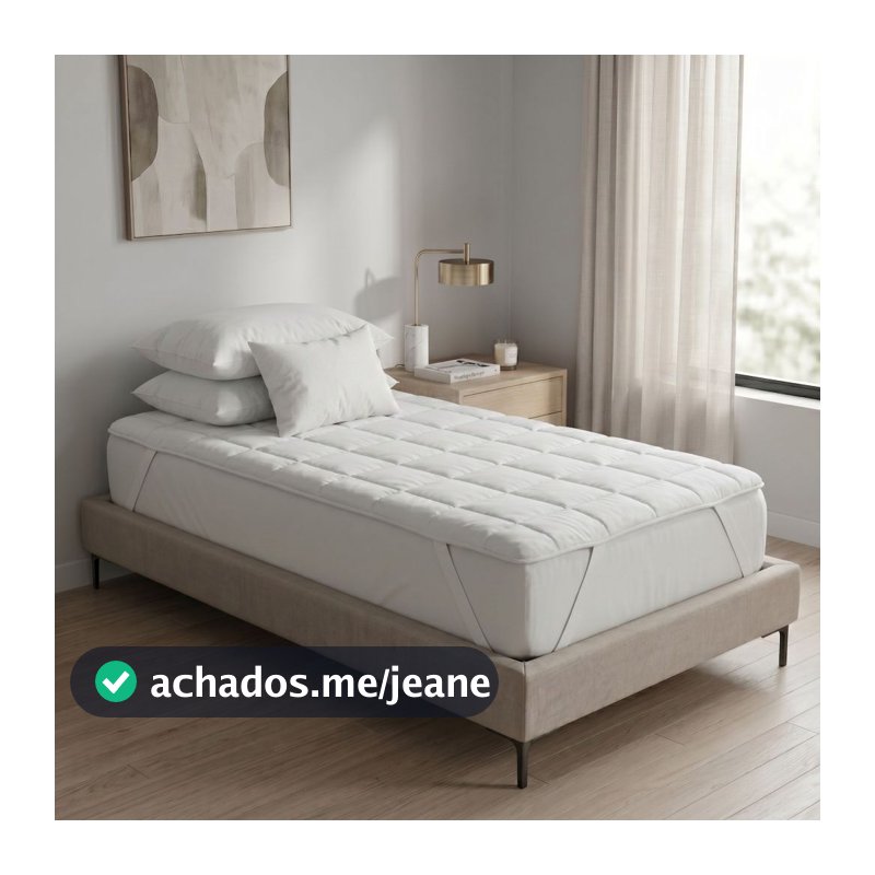 Pillow top solteiro protetor de colchão micropercal 400 fios branco