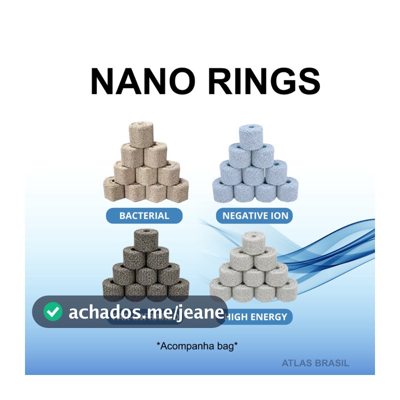 Mídia Biológica Nano Rings Bacterial, Negative Ion, Far-infrared, High Energy para aquários