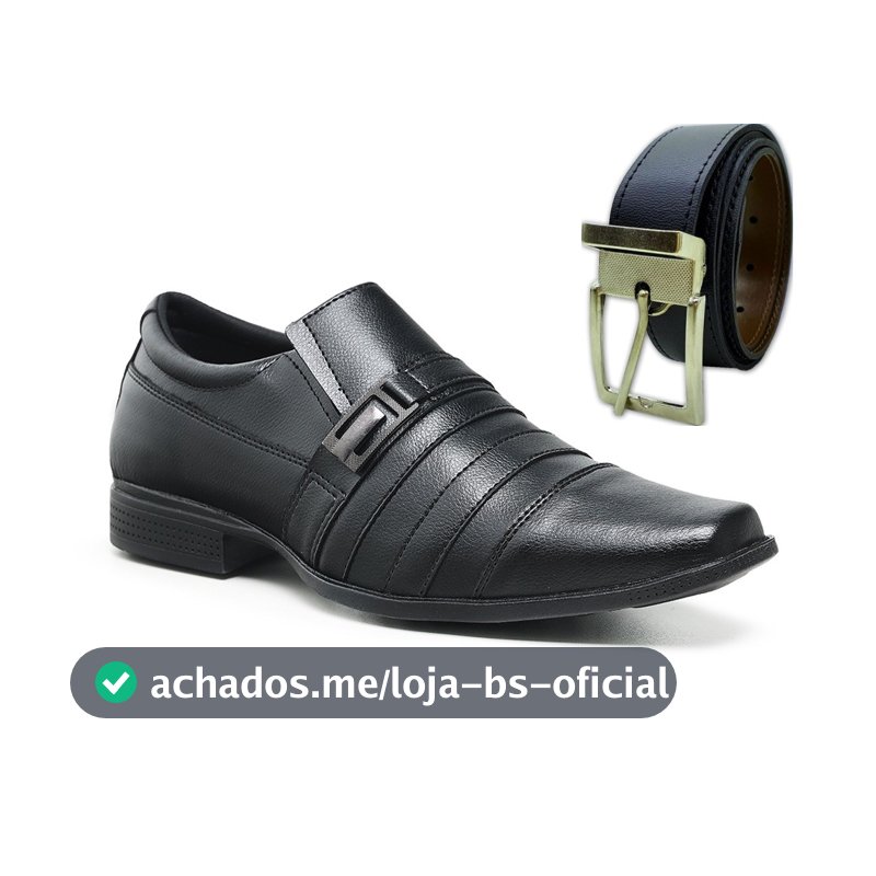 Kit Sapato Social Masculino Confortável Dia a Dia com Cinto Dupla Face