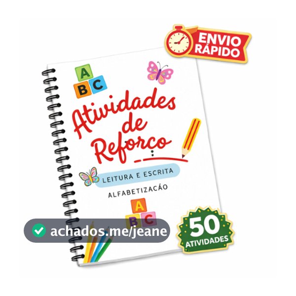 Apostila de Alfabetização A4 com 50 Atividades de Reforço caligrafia infantil