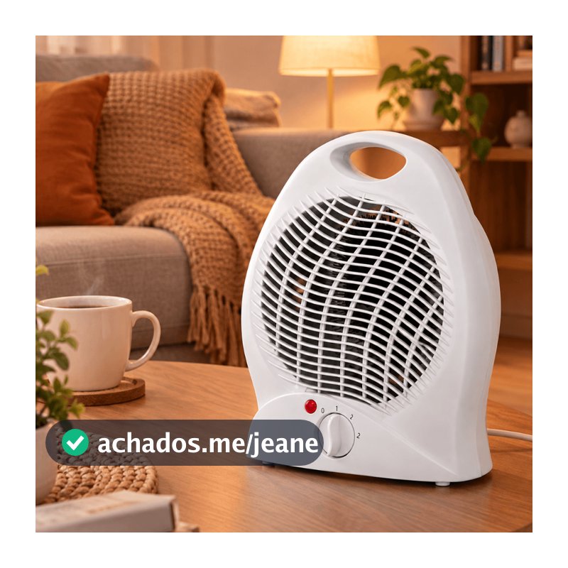 Aquecedor Elétrico Doméstico Circulador de Ar Portátil 2 Temperaturas Com LED 127V 1000W