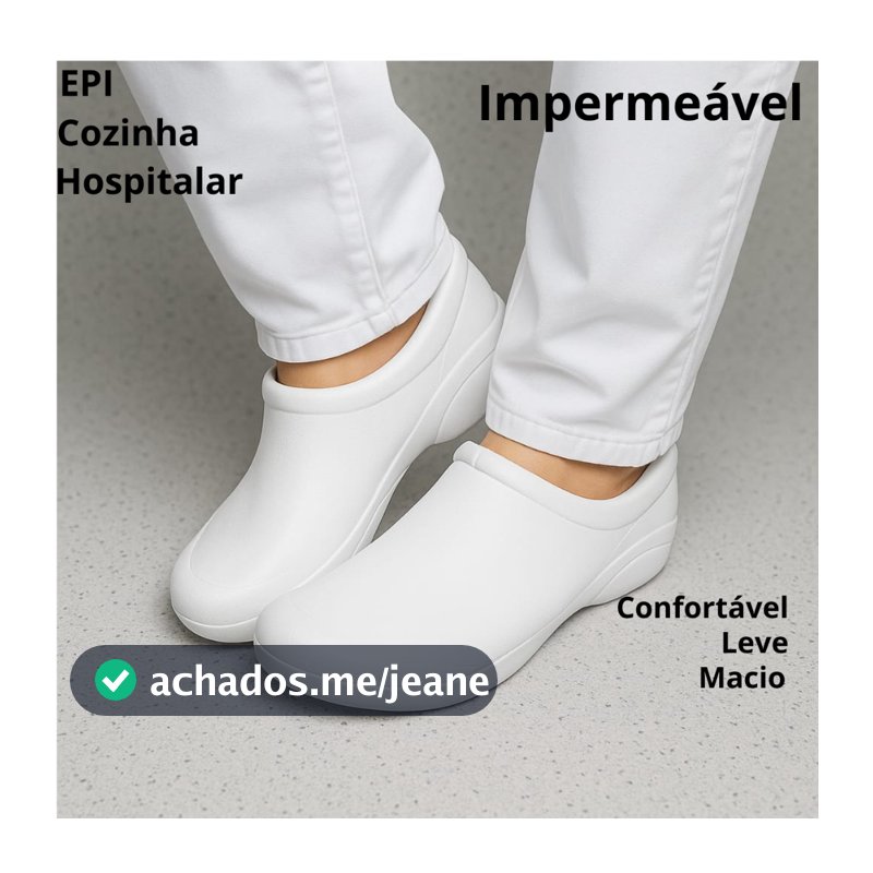 Sapato Enfermeira Fechado Enfermagem Profissional Uniforme Cozinha Babuche Confortável