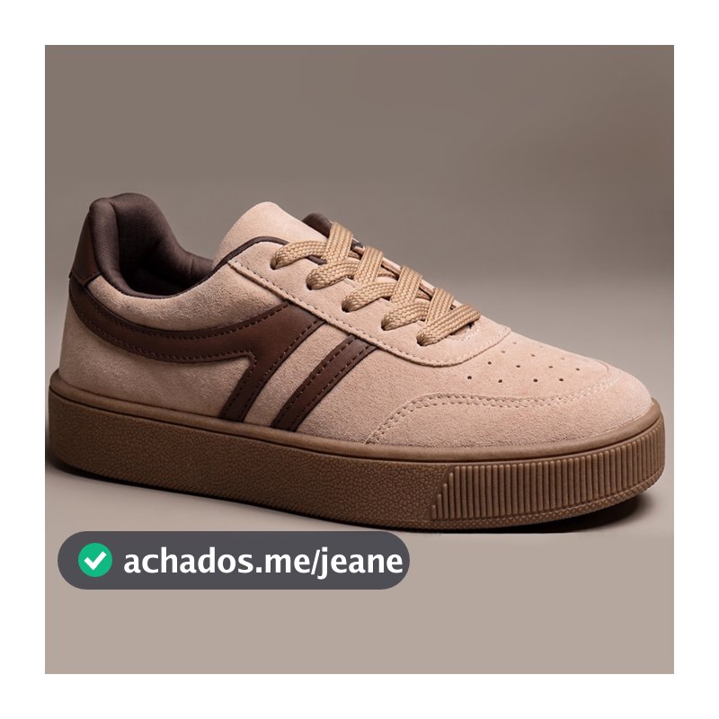 Tênis Feminino Casual Camurça Detalhe Lateral Listra Dupla Moderno Break GiGiL