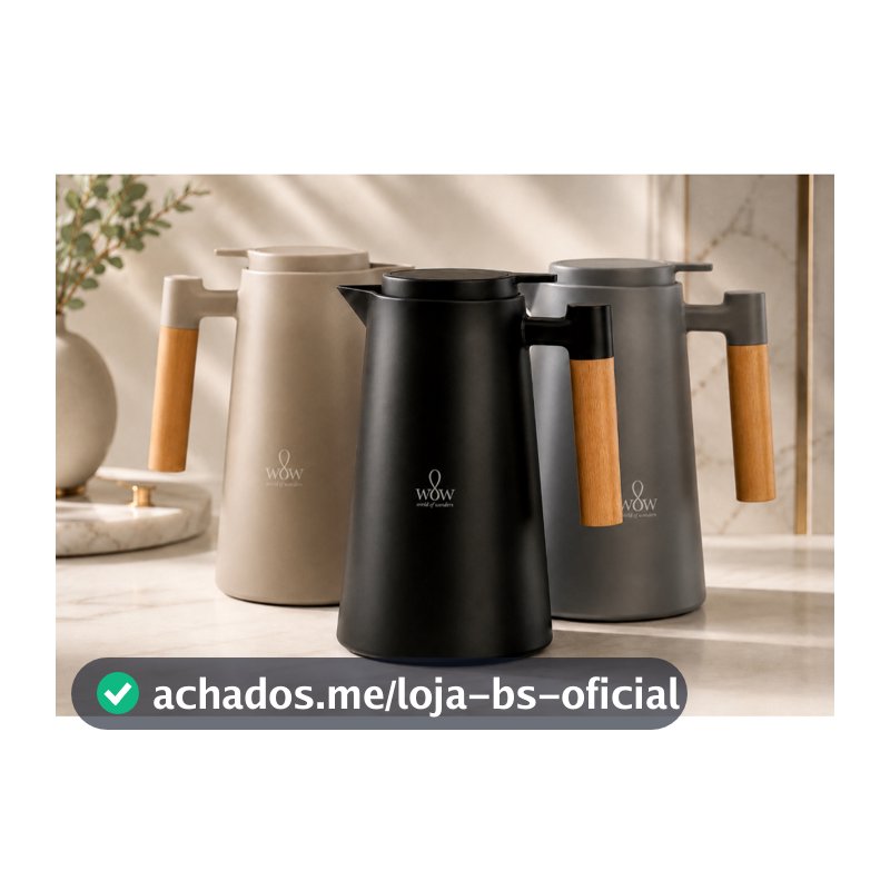 Garrafa Térmica Cabo Madeira Para Café 1l