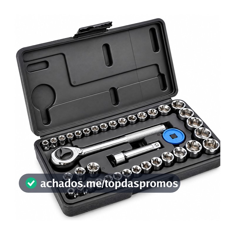 Jogo de Soquetes Sextavados 40 Peças 1/4" e 3/8" Titanium