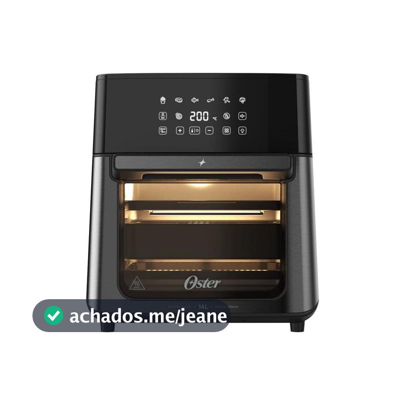 Air Fryer Oster OFRT760 Oven 14L Digital com Forno Preta Inox