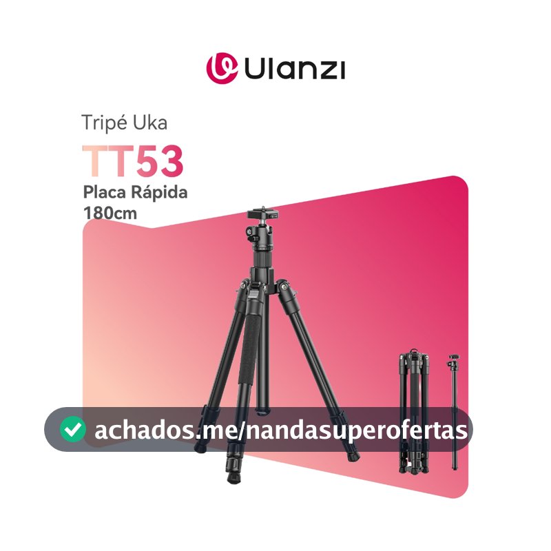 ULANZI TT53 Tripé Uka 180cm Portátil, Cabeça 360° e Placa Rápida, para DSLR e Celular