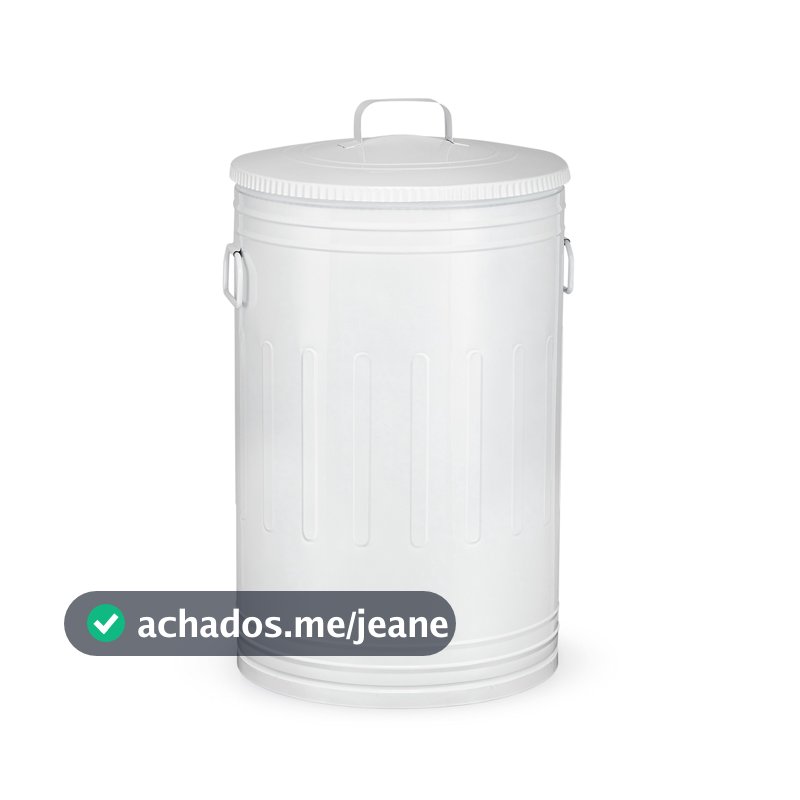 Lixeira 50 litros branca lata de lixo americana branca