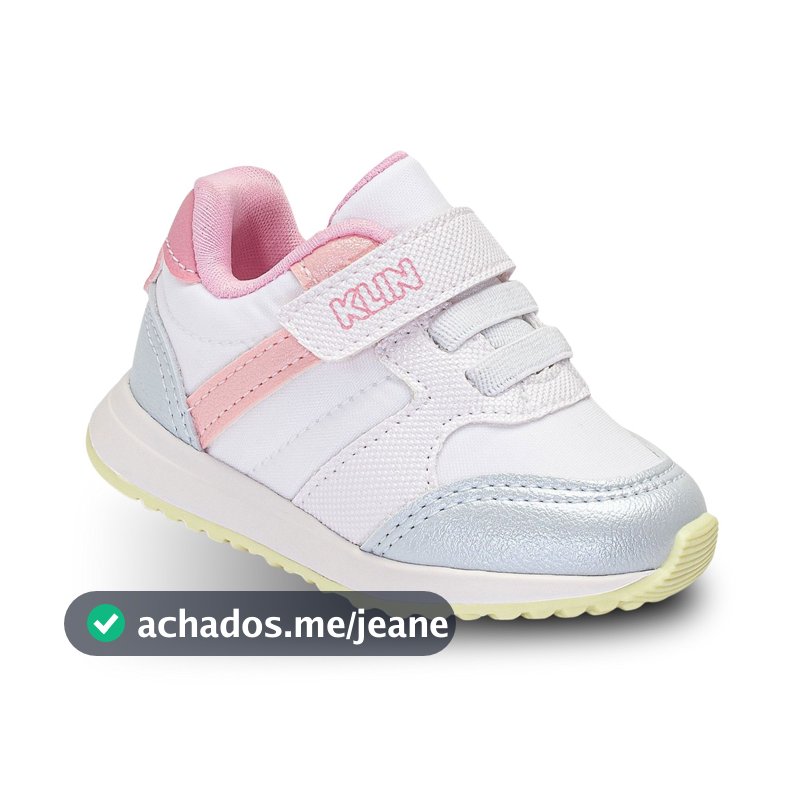 Tênis Infantil de Menina Klin Walk Baby 453132 Sem Cadarço Anatômico
