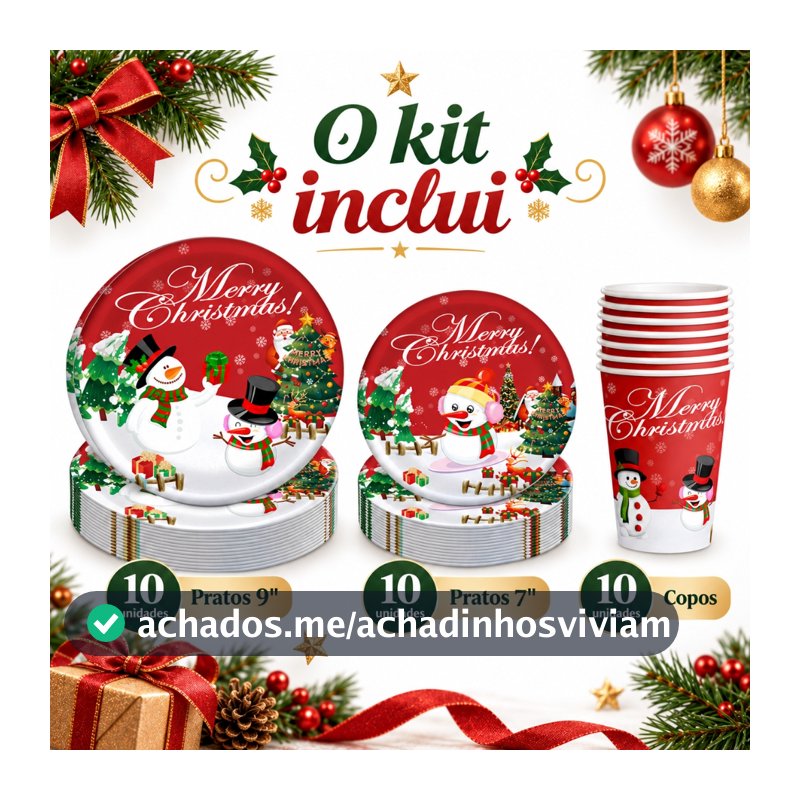 Kit 30 Pratos E Copos Natal Sobremesa Colorido Papai Noel Ceia Descartavel de Papel Decoração