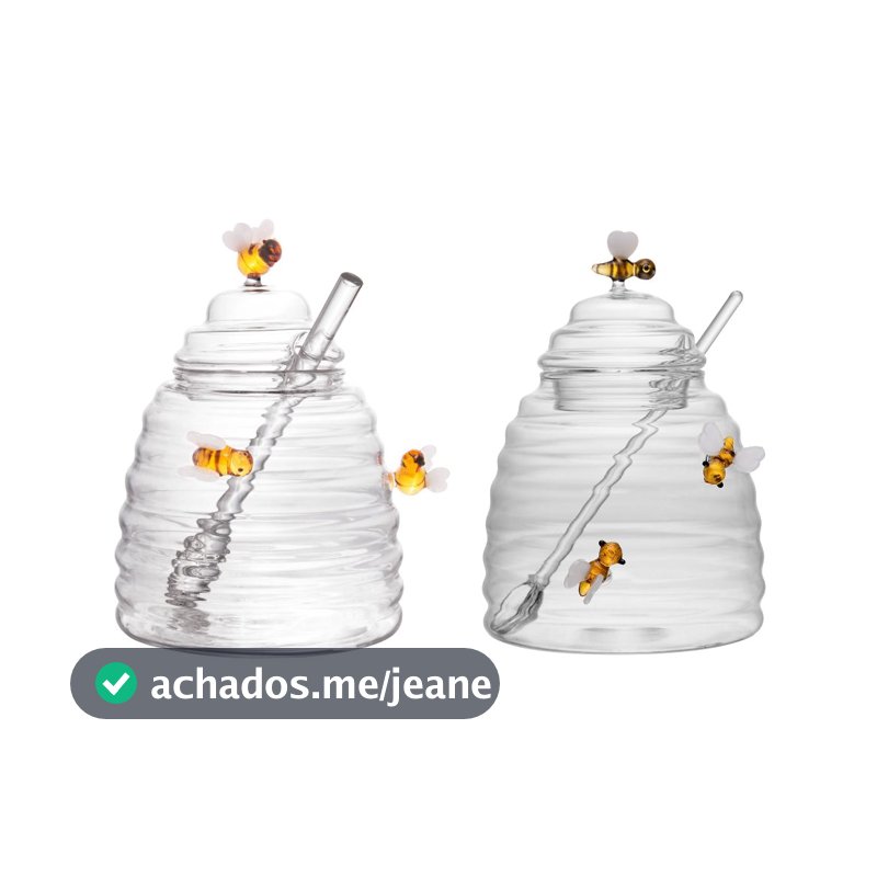 Conjunto de Xícaras Café e Chá, Açucareiro e Meleira de Vidro Borossilicato Lovely Bee 500ml – Lyor