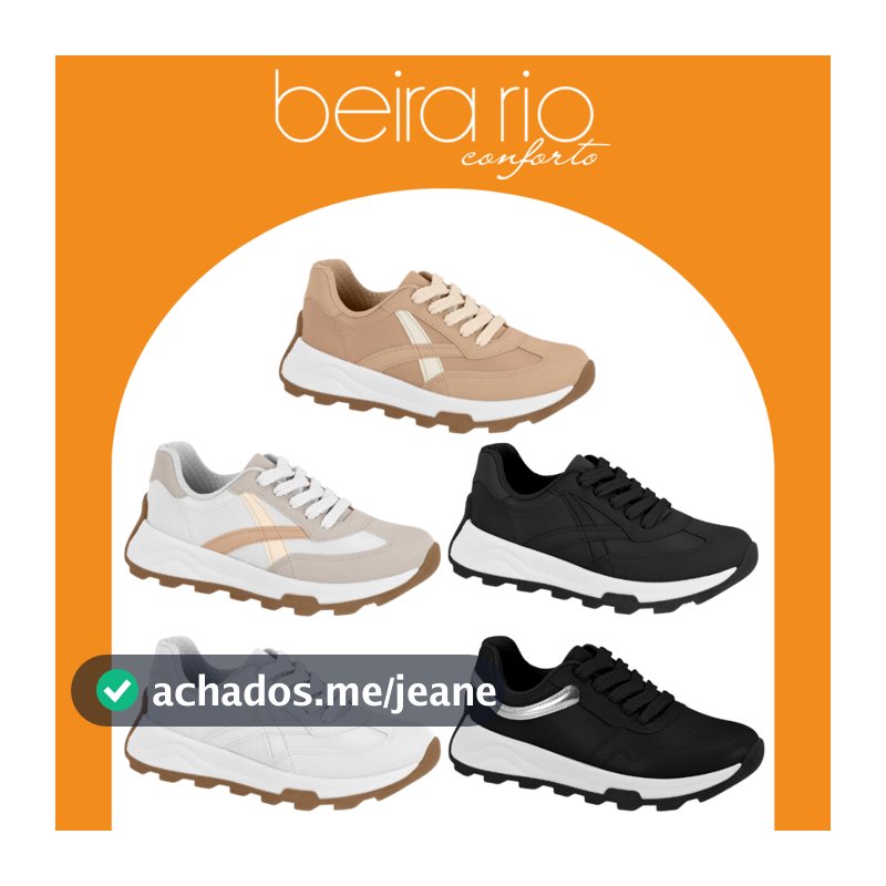 Tênis Beira Rio Feminino Casual Conforto Elegante Casual Macio Antiderrapante Facilidade de Limpeza