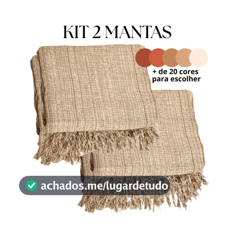 Kit 2 Mantas Decorativas Para Sofá Luxuosa Tamanho 210X120 Tecido 100% Algodão Casa Nova Elegante