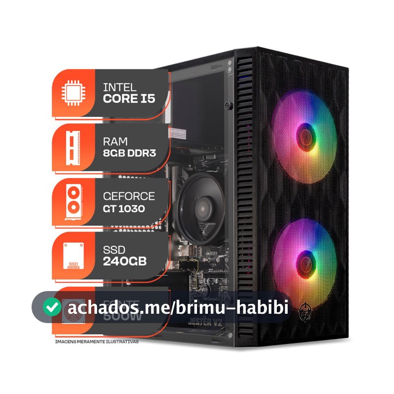PC Gamer Forge, Intel Core i5, GT 1030 2GB, 8GB DE RAM, SSD 240GB, Fonte 500W