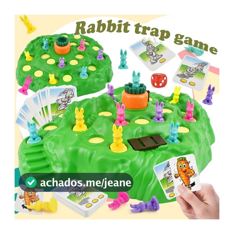 Jogo de Tabuleiro Armadilha Coelho Cenoura Interativo Família Estratégia Educativo Brinquedo Presente
