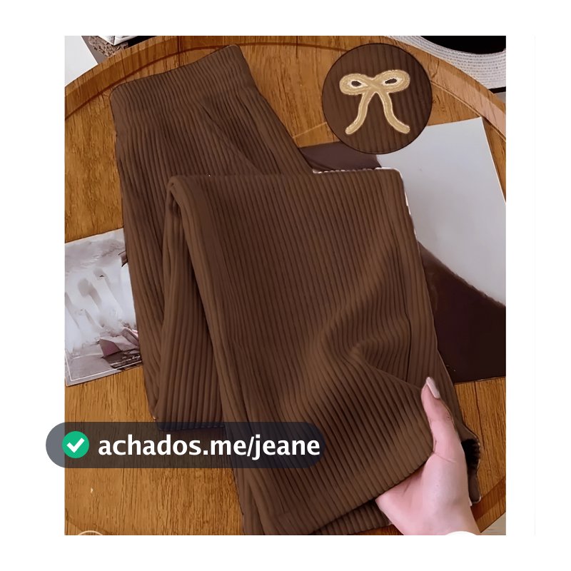 Calça Pantalona Feminino Tecido texturado Calça Feminino Cintura Alta Pantalona Elegante