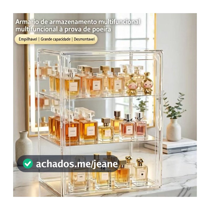 Caixa Organizadora de Perfumes de Grande Capacidade Vitrine Transparente de Acrílico à Prova de Poeira Para Cosméticos