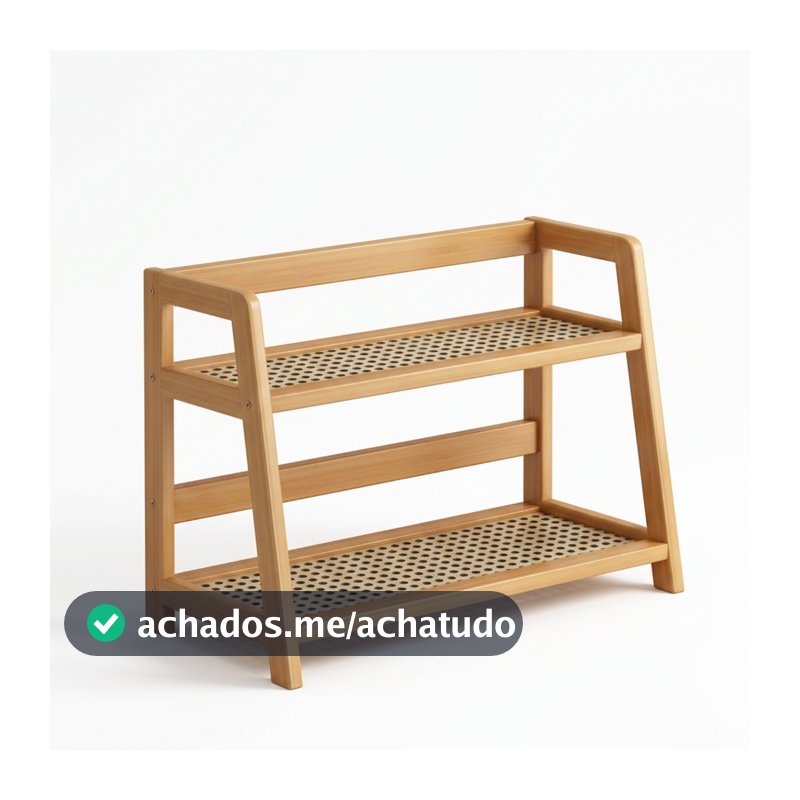 Organizador Duplo de Bambu com Prateleira Decorativa e Trama Plástica – Para Cozinha, Banheiro e Sala