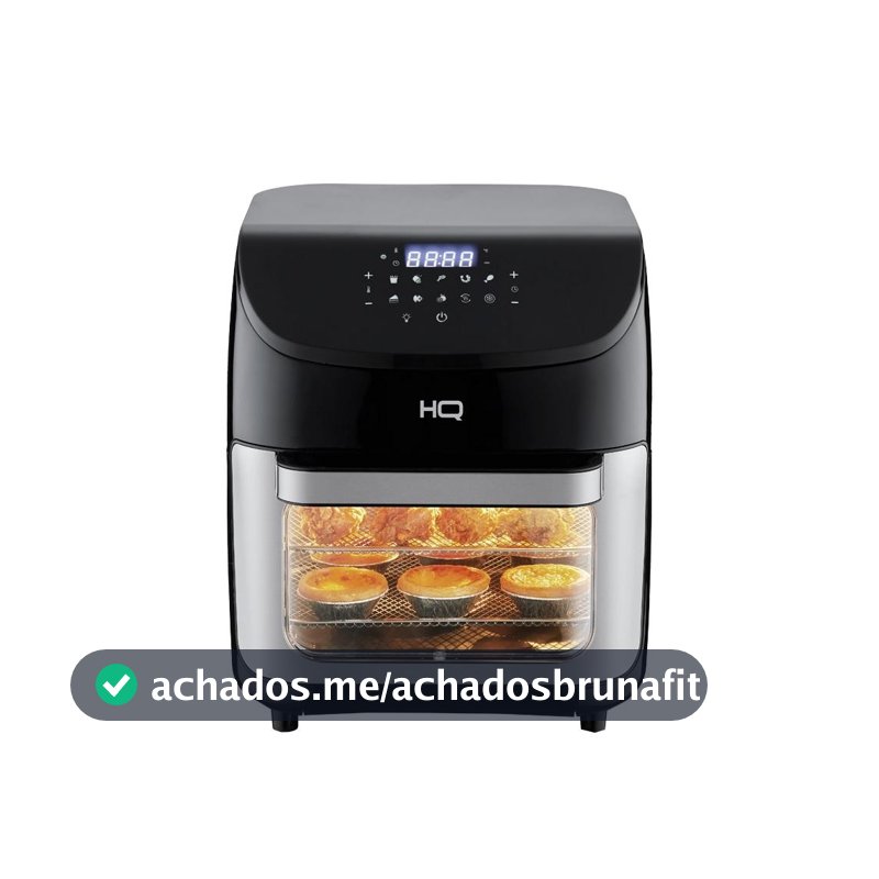 Fritadeira Sem Óleo AirFryer Oven HQ 5 em 1 12 litros Digital Com visor Preta HQ-AFO12LDVG