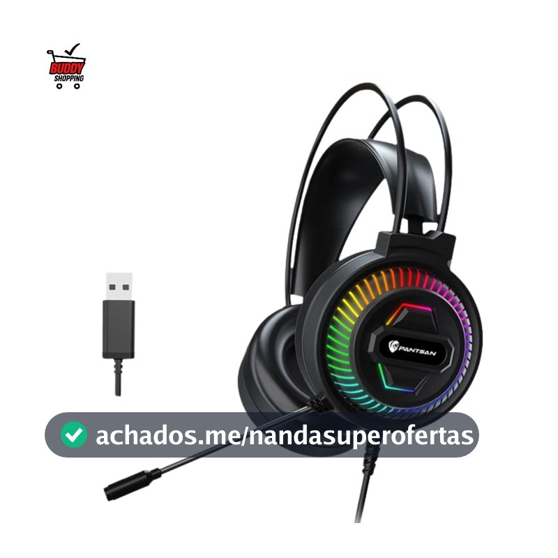 Headset Gamer USB Delta F7140 Com Microfone Som Potente RGB PC Aitek