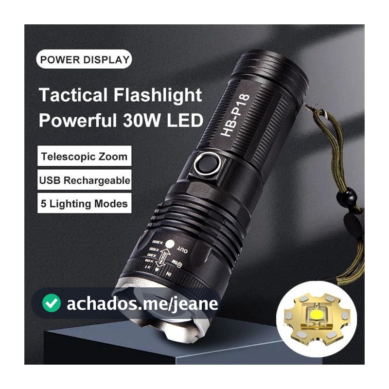 Lanterna Laser Led Super Hiper Potente Branco Alta Potência 4500mAh Zoom Telescópico 3000m Ultra-Longo Alcance