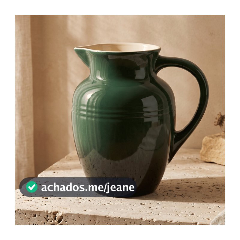 Jarra em Cerâmica Verde Degradê  1L 15,5x20,5x22cm