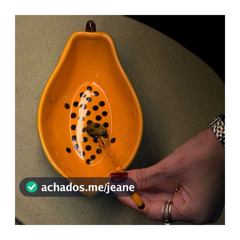 Kit 4 Bowls Mamão Cerâmica 290ml Decorativo Alto Brilho Luxo