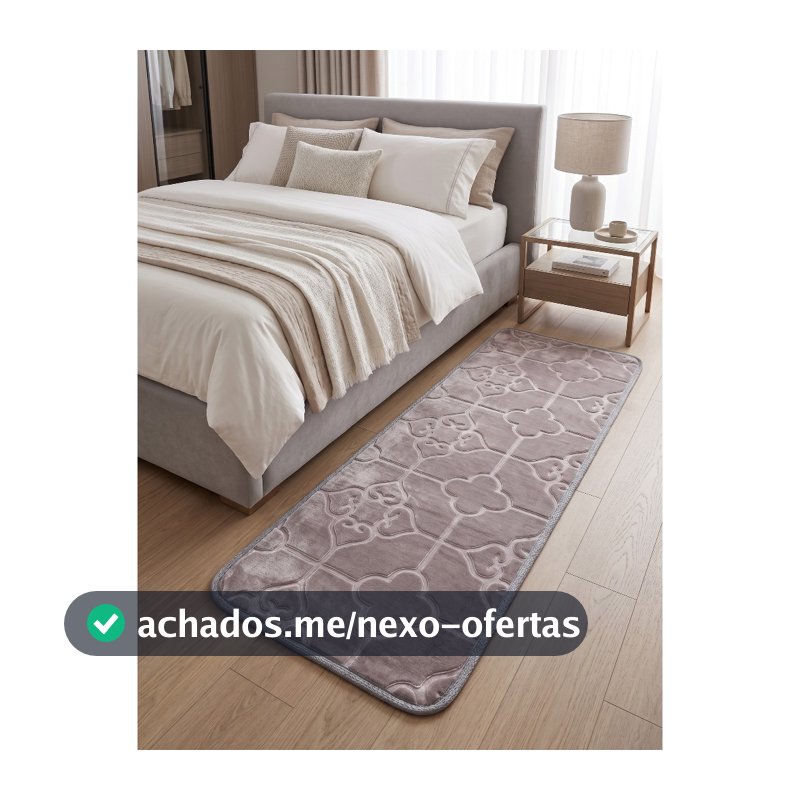 Tapete Passadeira 60x200cm Liso Aveludado Ideal para Corredor e Lado da Cama