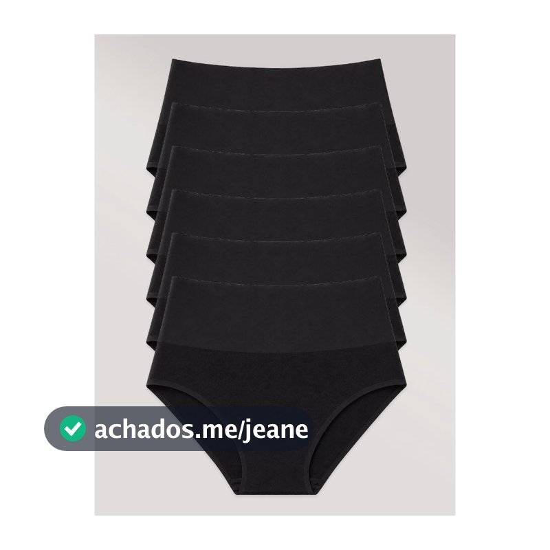 Kit com 6 Calcinhas Biquíni Redutora Sem Costura Segunda Pele