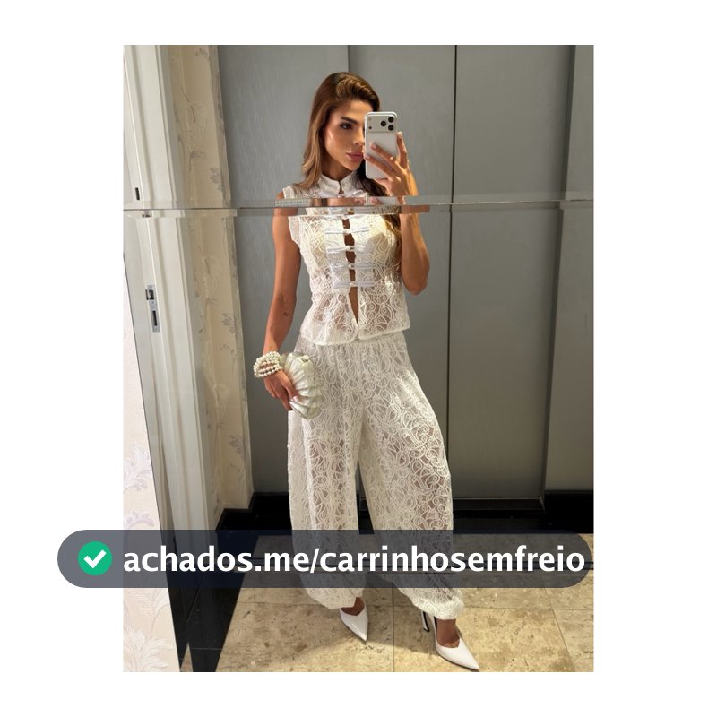 Conjunto Feminino em Renda Elegante Colete + Calça Aladim Tamanho Único