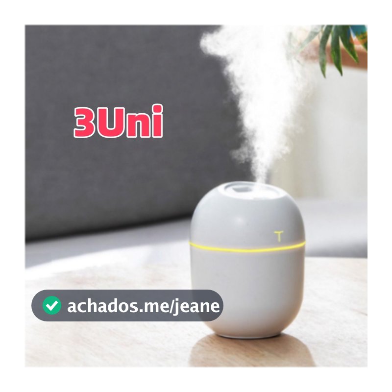 3 Unidades Mini Umidificador Nano Atomização De Grande Capacidade Com Conexão Usb Ultrassônico De Ar 220ml Promoção