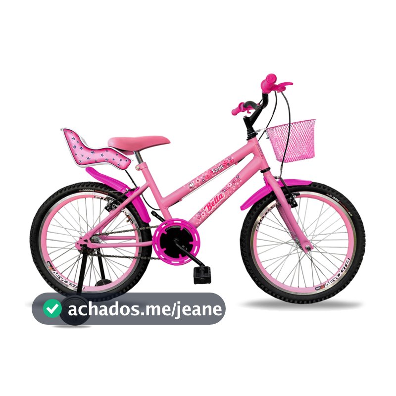 Bicicleta Infantil Aro 20 Feminina Com Cadeirinha Boneca E Rodinha Lateral Bella