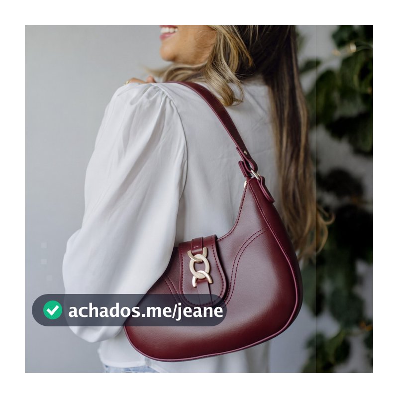 Bolsa Feminina Baguete Vinho Ombro Estilosa Casual