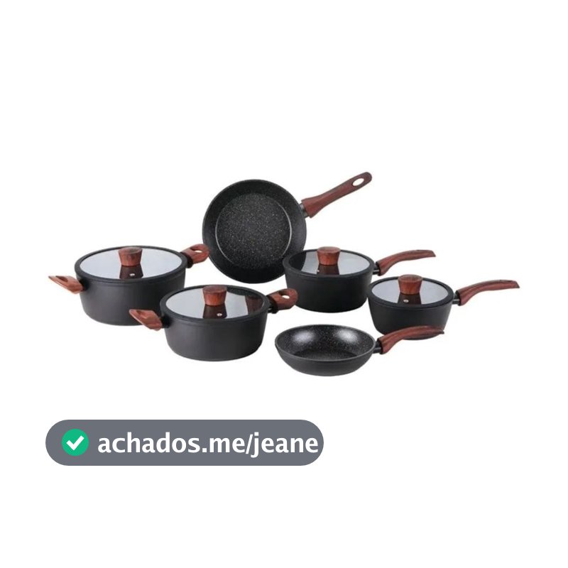 Jogo De Panelas 6 Peças Indução Ceramic Sirius Preto Brinox