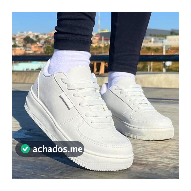 Tênis Casual Branco Feminino Masculino Conforto Premium Academia Original