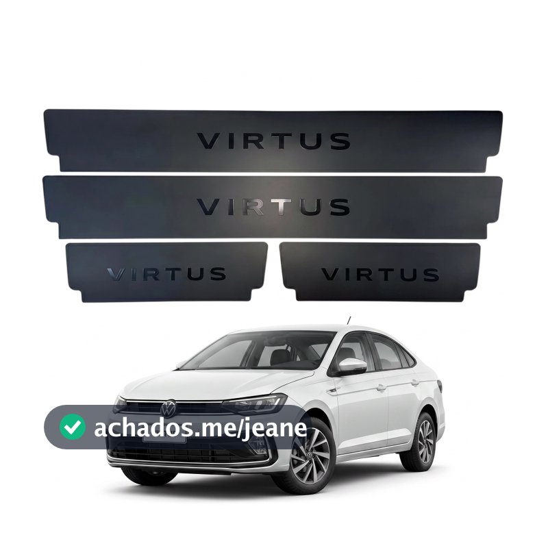 Kit Soleiras Verniz Premium Proteção Porta Volkswagen Virtus Alto Relevo UV
