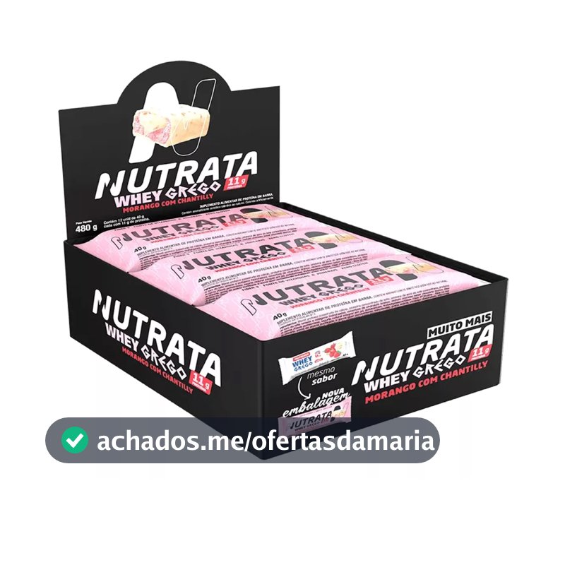 Whey Grego Bar Barra de proteína - Caixa c/ 12 barrinhas - Nutrata