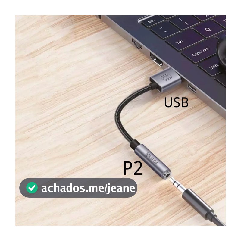 Adaptador placa de som USB/P2 USB/P3 fone microfone Para PC e Notebook