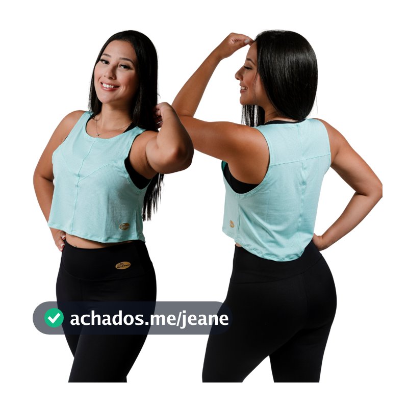 Regata Cropped Feminina Dry Fit Fitness Tecnologia Academia Corrida Ciclista