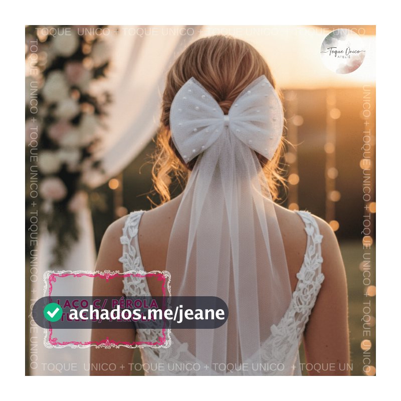 Laço De Tule  para Noivas - Veu de Noiva Casamento - Penteado De Noiva Daminha - Laço De Cabelo Feminino - Civil Igreja