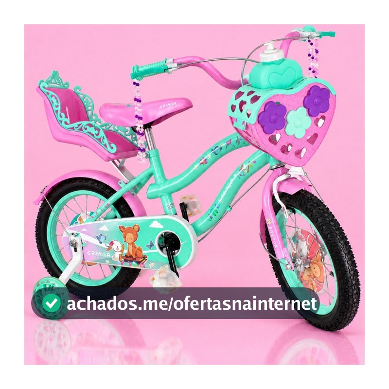 Bicicleta Infantil Verde Menina Aro 16 Lovers 1 Led Premium