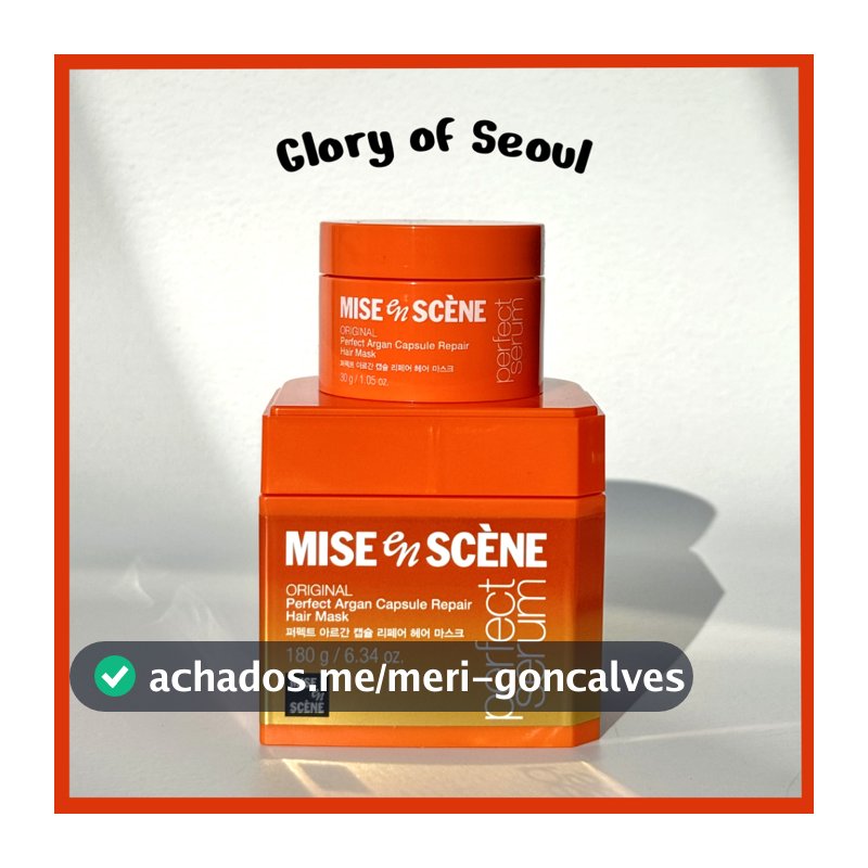 [Novo] Máscara Capilar Reparadora Mise en Scene Perfect Argan Capsule Original , 180g/30g (Mini)