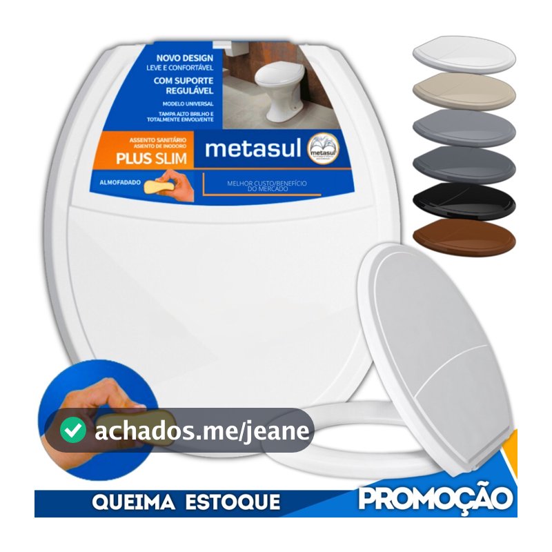 Assento Sanitário Tampa Vaso Privada Almofadado Oval Universal Deca Celite Logasa Incepa Slim
