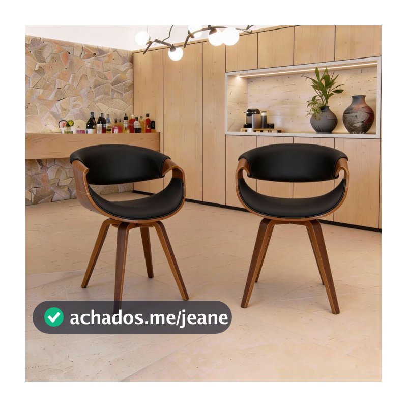 Kit 2 Cadeiras de Jantar Nicole HomeNow Madeira