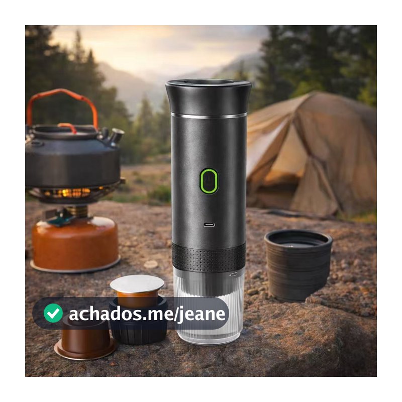 Máquina de Café Expresso Portátil 3 em 1 Elétrica para Cafeteira cápsulas e Café Moído COR CINZA