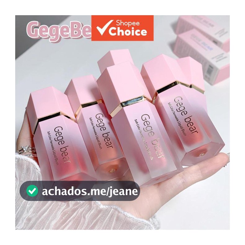 Gecomomo Creme Blush Líquido 6 Cores Veludo Liso Mate Rosa