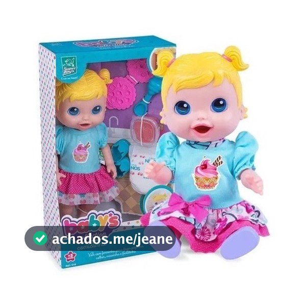 boneca baby comidinha alive menina come e faz caquinha c/ acessórios - super toys