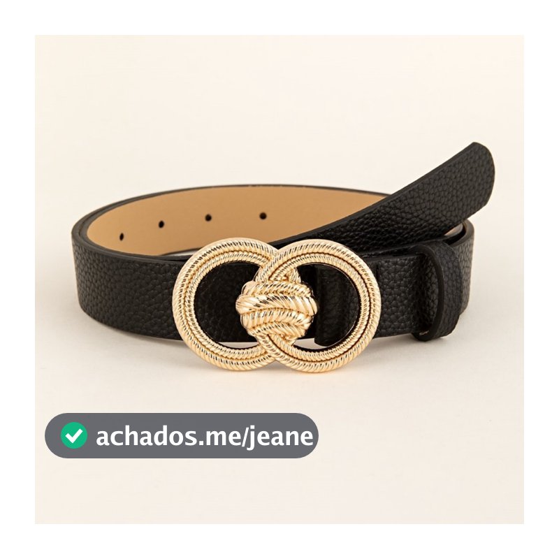Cinto Feminino Redondo Fivela Dupla Argola Dupla Moda blogueira